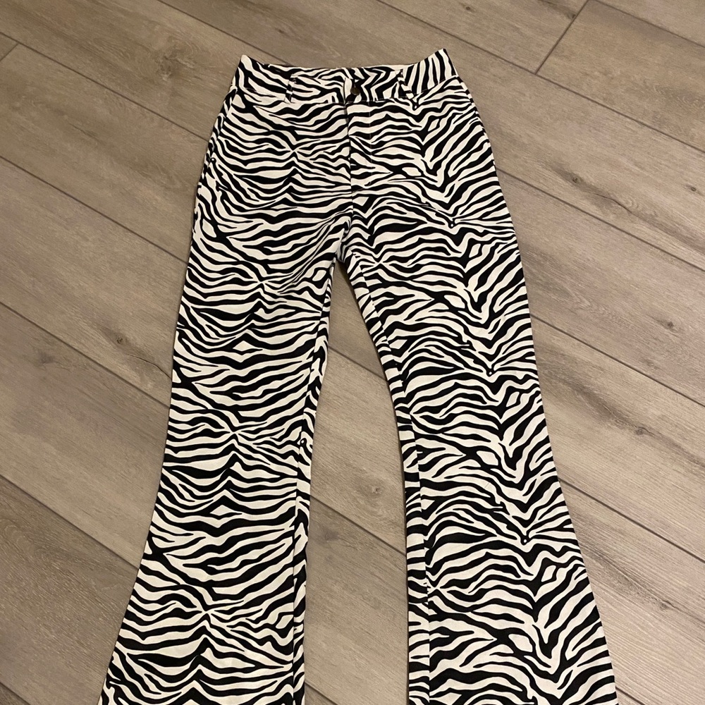 zebra flare pants